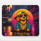 Retro 80s Short King Dachshund Mouse Pad Mousepad (Vorne)