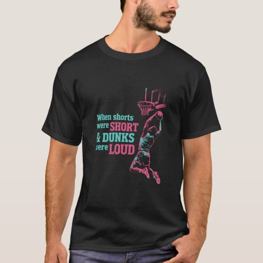 Retro 80s Style Basketball Dunk Illustration T-Shirt (Vorderseite)