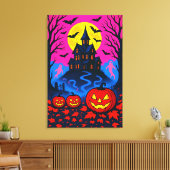 Retro 80s Style Halloween Pop Art Leinwanddruck (Insitu (Wohnzimmer))