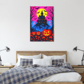 Retro 80s Style Halloween Pop Art Leinwanddruck (Insitu (Schlafzimmer))