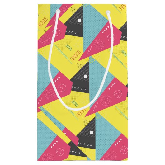 Retro 80's Style Paper Gift Bag Kleine Geschenktüte (Rückseite)