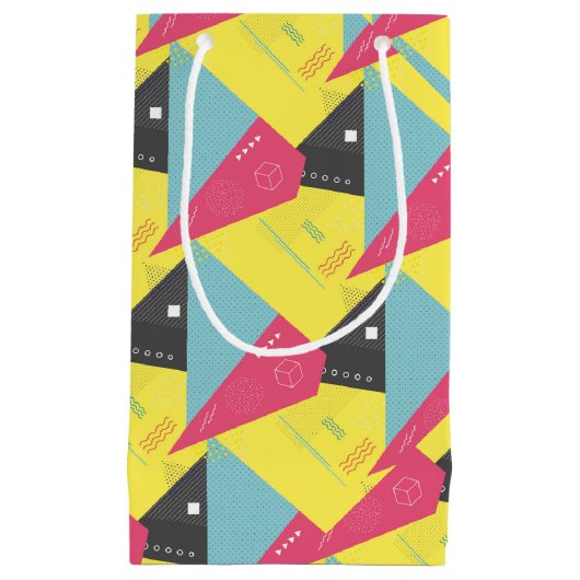 Retro 80's Style Paper Gift Bag Kleine Geschenktüte (Vorderseite)