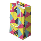 Retro 80's Style Paper Gift Bag Kleine Geschenktüte (Rückseite Schrägansicht)