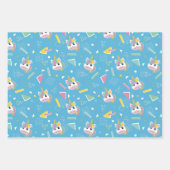Retro 80's Unicorn Geschenkpapier Set (Vorderseite)