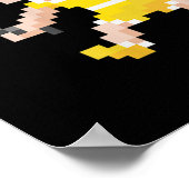 Retro 80s Video Game Pixel Art Badminton Player  Poster (Ecke)