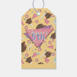 Retro 80's Yellow Baby Hippo Birthday Geschenkanhänger