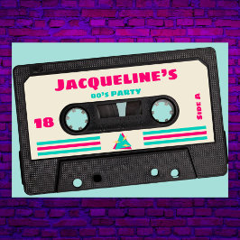 Retro 80ties Music Mix Tape 18. Geburtstagsparty Einladung