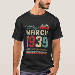 Retro 83. Geburtstag 83 Jahre alt März 1939 Vintag T-Shirt