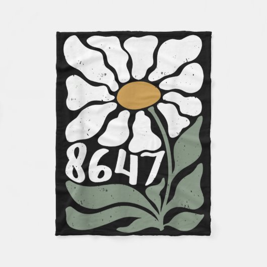 Retro 8647 Blume Floral Fleecedecke (Vorderseite)