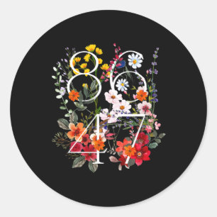 Retro 8647 Floral Anti-Trump Liberale Politik Runder Aufkleber