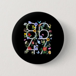 Retro 8647 Subtle Trump 86 47 Floral Boho Style Button