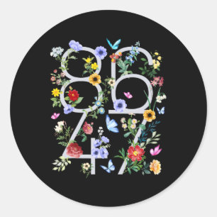 Retro 8647 Subtle Trump 86 47 Floral Boho Style Runder Aufkleber