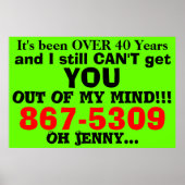 Retro 867 5309 Generic Jenny Number 80's Green Red Poster (Vorne)
