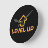 Retro 8-Bit EASY Wanduhr - Schwarz (Winkel)