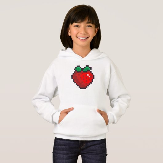 ..Retro 8 Bit Erdbeere  Hoodie (Vorne ganz)