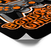 Retro-8-Bit-Gaming Orange-Videospielcontroller Bi Poster (Ecke)