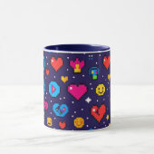 Retro-8-Bit-Pixel-Art-Gaming-Keramikbecher Tasse (Zentrum)