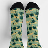 Retro-8-Bit-Pixel-Art-Palme Socken (Oben)