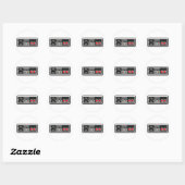 Retro-8-Bit-Pixel-Art-Spielcontroller-Aufkleber Runder Aufkleber (Blatt)