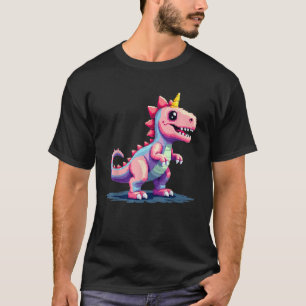 Retro 8 Bit Pixel Art Vintag Gamer Niedlich Dinoco T-Shirt