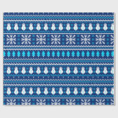 Retro 8 Bit Snowman Snowflake Geschenkpapier (Flach)