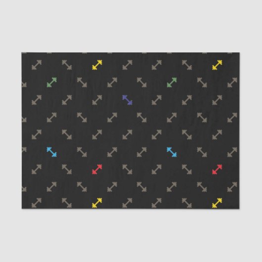 Retro 8 Bit Turnhallen-Gewichts-Muster Seidenpapier (Vorderseite)