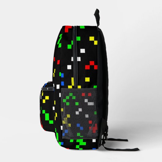 Retro 8 Bit Video Game Graphics Pattern Bedruckter Rucksack (Rechts)