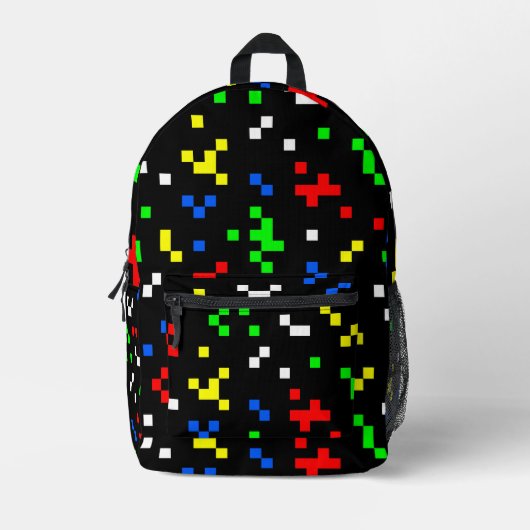 Retro 8 Bit Video Game Graphics Pattern Bedruckter Rucksack (Vorderseite)