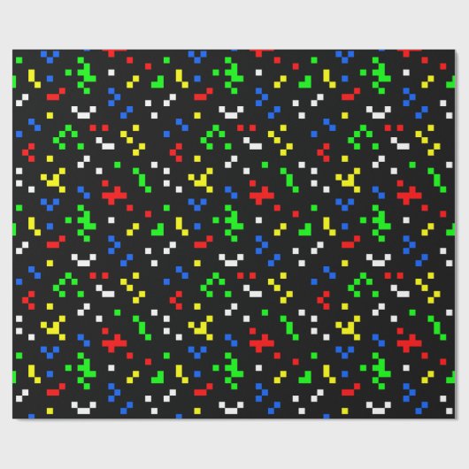 Retro 8 Bit Video Game Graphics Pattern Geschenkpapier (Flach)