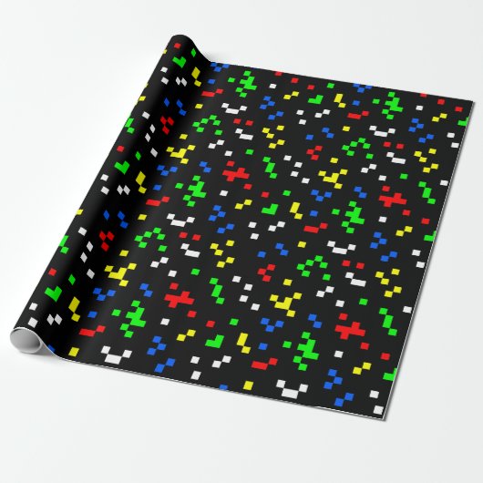 Retro 8 Bit Video Game Graphics Pattern Geschenkpapier (Ungerollt)