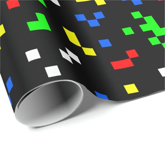Retro 8 Bit Video Game Graphics Pattern Geschenkpapier (Rolleneckpunkt)
