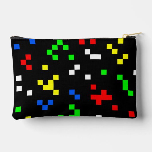 Retro 8 Bit Video Game Graphics Pattern Zubehörtasche (Rückseite)