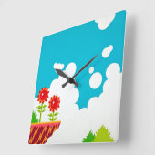 Retro 8-Bit Video Game Inspired Wall Clock Quadratische Wanduhr (Winkel)