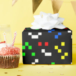 Retro-8-Bit-Videospiel-Grafikmuster Geschenkpapier