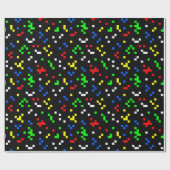 Retro-8-Bit-Videospiel-Grafikmuster Geschenkpapier (Flach)