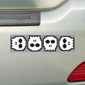 Retro 8-Bitschädel Autoaufkleber (Auf Auto)
