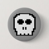 Retro 8-Bitschädel Button (Vorderseite)