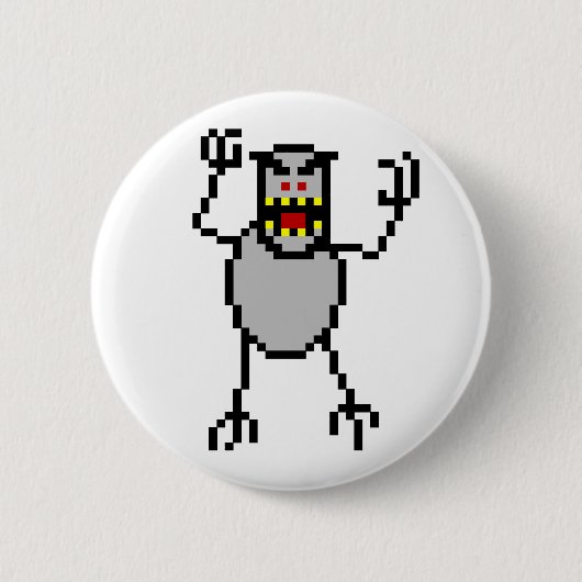 Retro 8-Bitski geben Yeti frei Button (Vorderseite)
