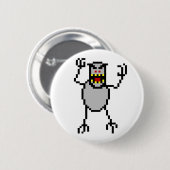 Retro 8-Bitski geben Yeti frei Button (Vorne & Hinten)