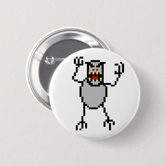 Retro 8-Bitski geben Yeti frei Button (Vorne & Hinten)