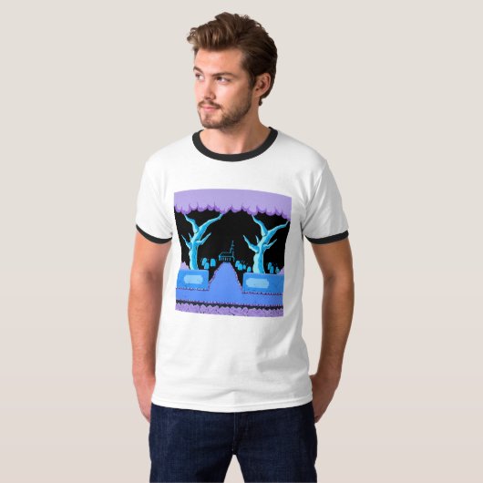 Retro 8-Bitvideospiel-inspirierter erwachsener T - T-Shirt (Vorne ganz)