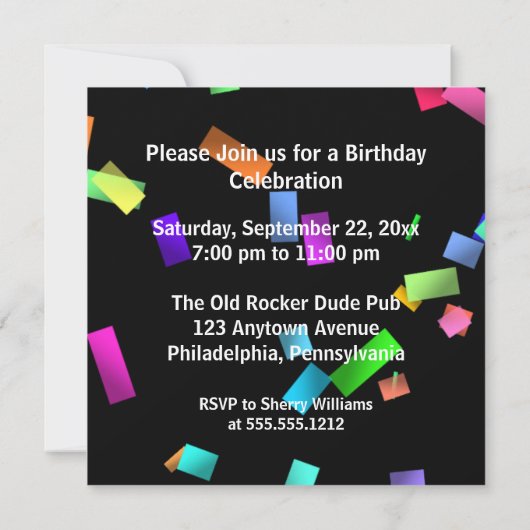 Retro 8-Track 50. Geburtstag Einladung (Rückseite)