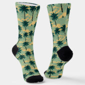 Retro 8bit Pixel Art Palm Tree Socken (Gewinkelt)
