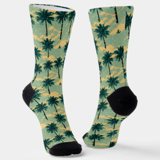 Retro 8bit Pixel Art Palm Tree Socken