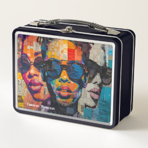 Retro 90er 80er Vintage Pop Art Blechdose Metall Brotdose
