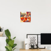 Retro 90er Anime Pumpkin Spice Latte Poster (Heimbüro)