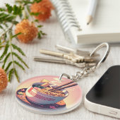 Retro 90er Anime Ramen Noodle ästhetische Kunst Schlüsselanhänger (Vorderseite rechts)