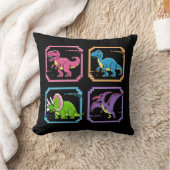 Retro 90er Arcade Dinosaurier Charaktere Kissen (Decke)