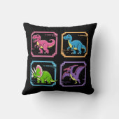 Retro 90er Arcade Dinosaurier Charaktere Kissen (Rückseite)