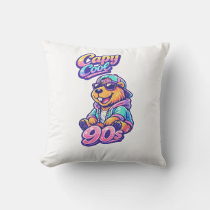 Retro 90er Capy Cool Capybara Wurfkissen Kissen